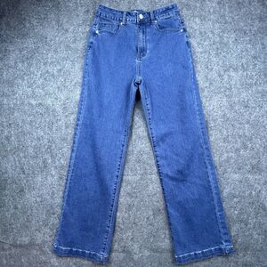 Ettelo Denim Collection Jeans Womens 6 Straight Leg High Rise Wide Baggy Minimal